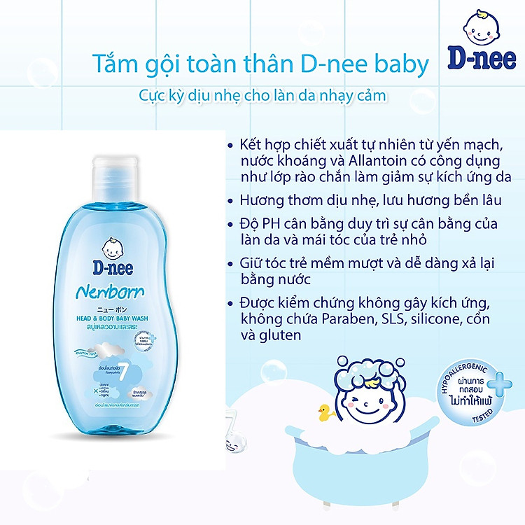 Dung Dịch Tắm Gội Cho Bé D-nee 200ml Chính hãng Giá tốt - Hình ảnh 3