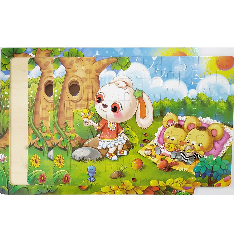 Tranh ghép hình 60 mảnh gỗ cho bé - nhiều mẫu 1219