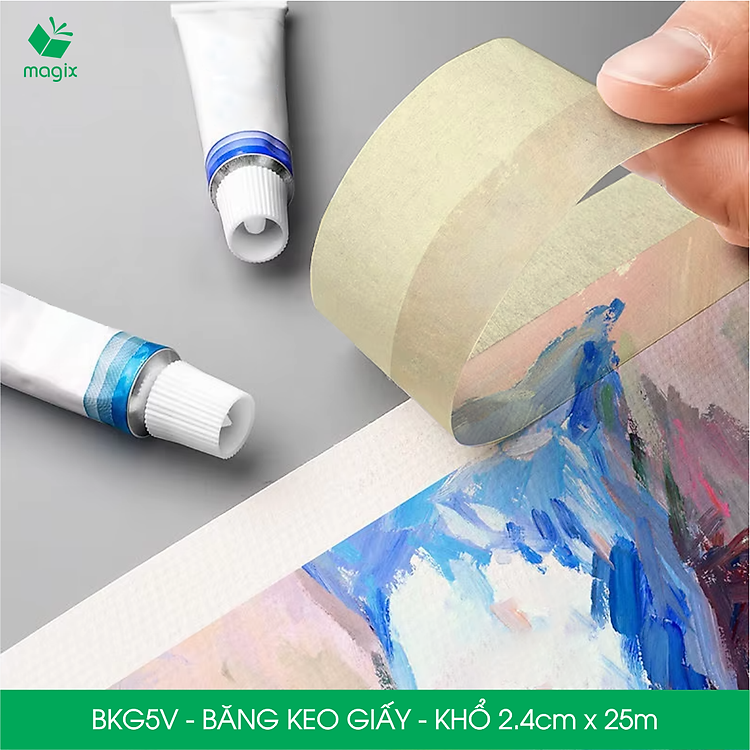 Băng Keo Giấy BKG5V (12 cuộn, 2.4cm x 25m) - Ảnh 7