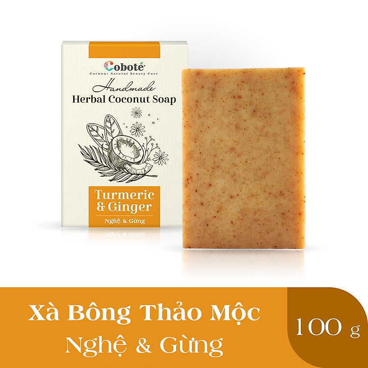 Xà Phòng Thảo Mộc Coboté - Gừng & Nghệ - Cấp Ẩm & Làm Sạch Sâu - 100% Tự Nhiên