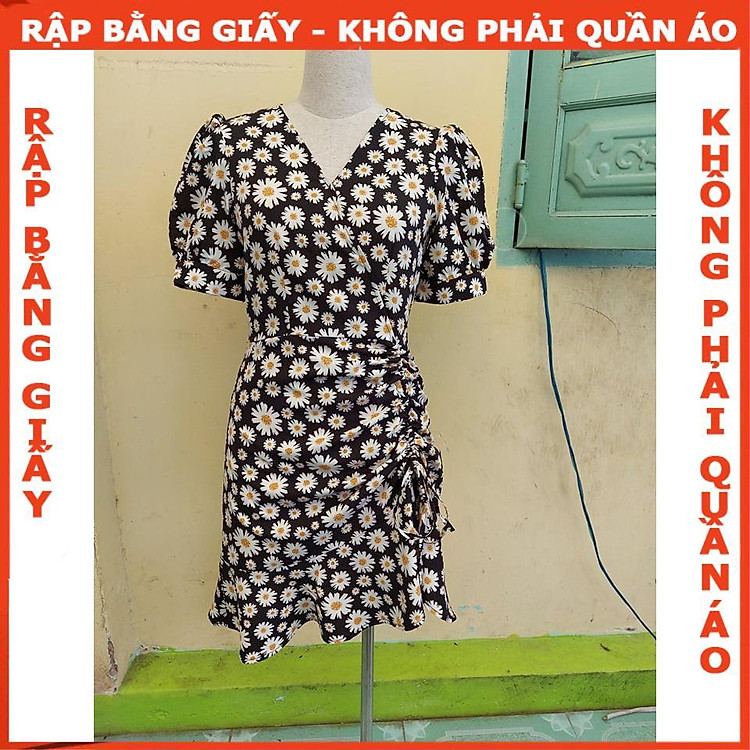 Rập Giấy Đầm Rút Nhún Tay Phồng Mã 1039 (BẢN VẼ) - Ảnh 3