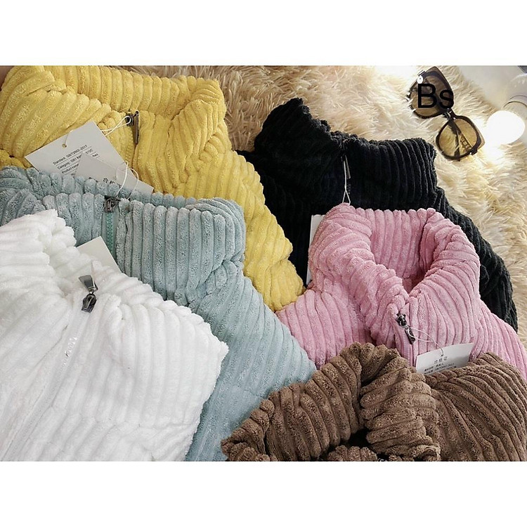 Áo khoác phao nữ, áo phao nhung gân dáng ngắn hàng quảng châu BIGSIZE TỪ (60-80KG ) TUỲ CHIỀU CAO,CÓ 3 MÀU