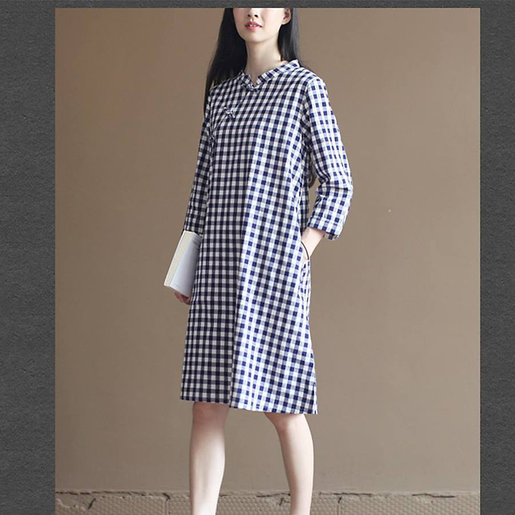 Váy bầu kẻ sườn xám