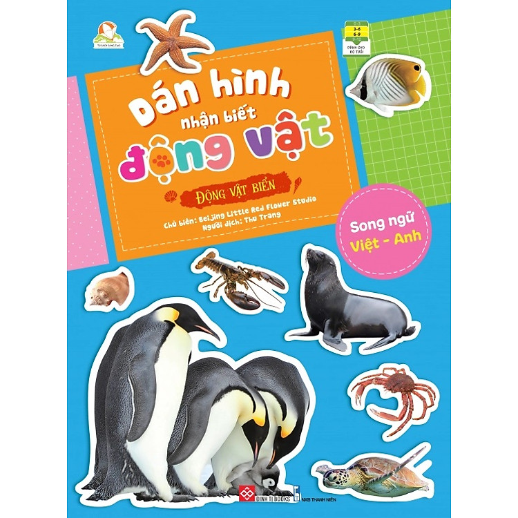 Dán Hình Nhận Biết Động Vật – Động Vật Biển (Song Ngữ Việt-Anh)