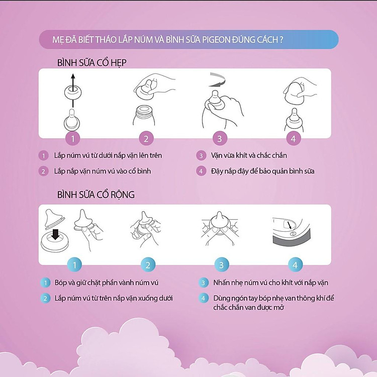 Mua Bình sữa Pigeon cổ hẹp 120ml/240ml Uy tín Ưu đãi - Hình ảnh 4