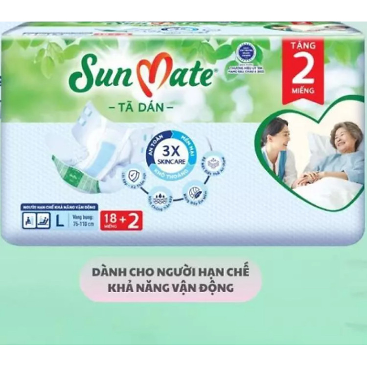 Tã dán Sunmate L18 +2 (20 Miếng) Chính hãng Giá tốt