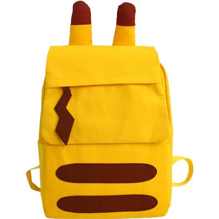 Balo Pikachu thời trang, vải canvas, size bỏ vừa A4, laptop 14 inch