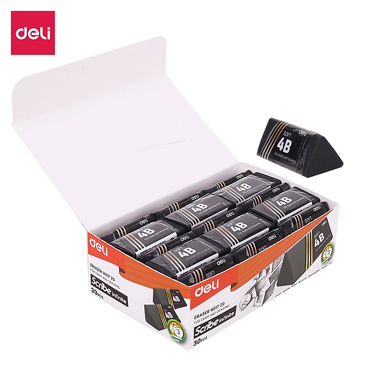 Tẩy 2B Deli (30 viên/hộp)