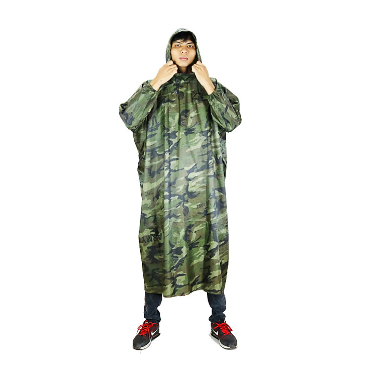 Áo mưa bít không xẻ tà vải dù lính cao cấp 1m4