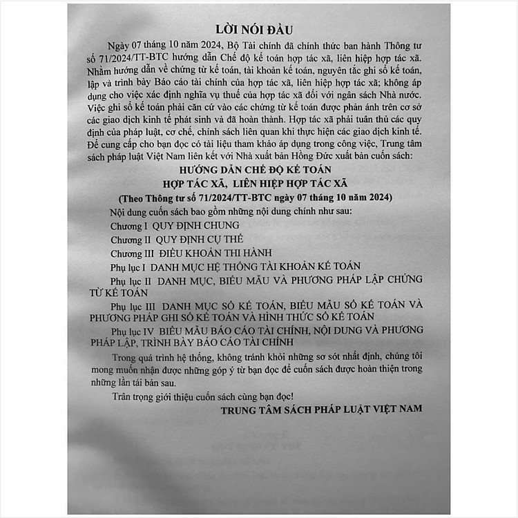 Hướng Dẫn Chế Độ Kế Toán Hợp Tác Xã (V2522T) - Ảnh 3