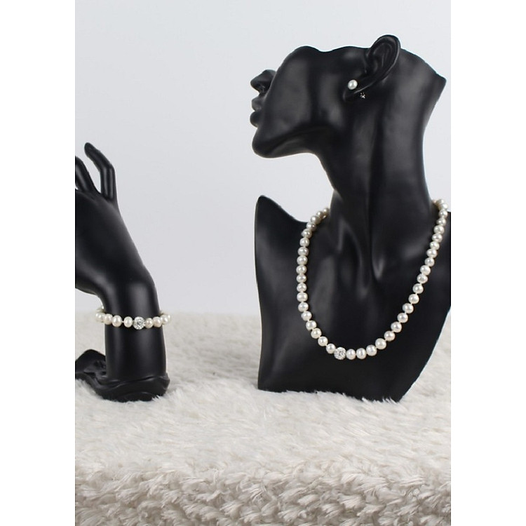 Bộ Nữ trang Ngọc trai Tự nhiên Vaadoo ( mua 1 bộ tặng một bộ dây chuyền đá trắng )