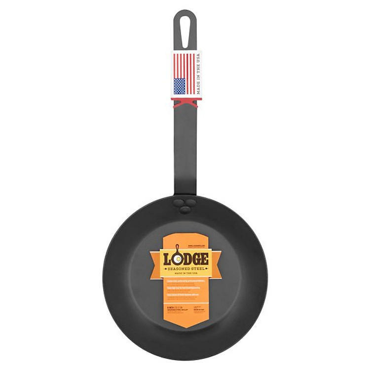 Chảo chiên rán xào không dính thép carbon Lodge CRS8 đường kính 20.3 cm - Sản xuất tại Mỹ