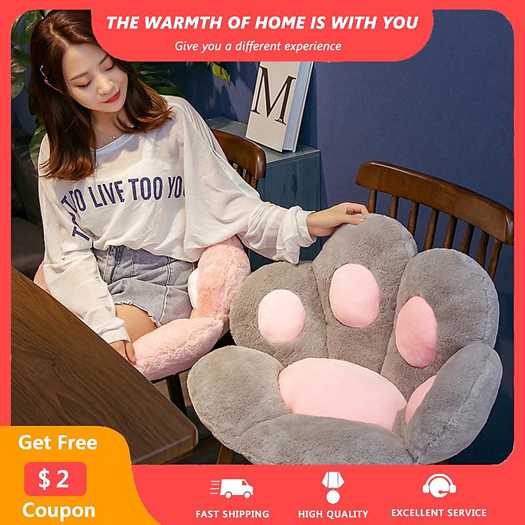 Gấu Móng Vuốt Ghế Đệm Dễ Thương Cho Trẻ Em Ghế Bàn Lưng Đệm Lót Ghế Ngồi Mềm Mại Di Động Ghế Sofa Văn Phòng Gối Tựa Lưng Coussin Trang Trí Nhà