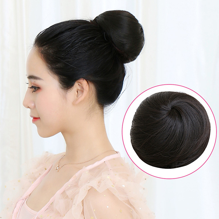 Tóc giả búi tròn Z45 FREESHIP búi tóc giả, búi củ tỏi