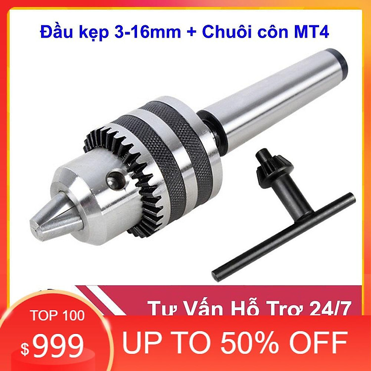 Bộ đầu kẹp mũi khoan 3-16mm + chuôi côn MT4