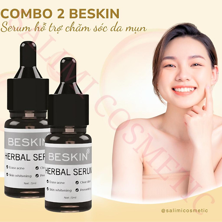 COMBO 2 Lọ Serum Mụn BESKIN 5ml, Làm Mờ Vết Thâm Mụn, Da Khoẻ Căng Bóng, Se Khít Lỗ Chân Lông