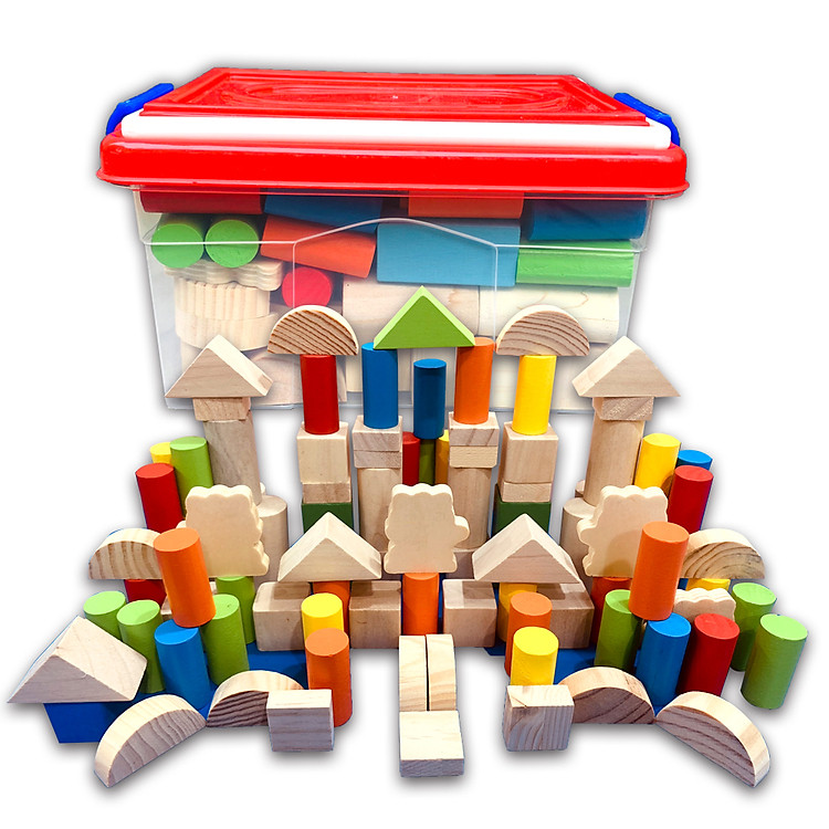 Bộ Đồ Chơi Xếp Hình Gỗ 100 chi tiết Chính hãng Tiết kiệm