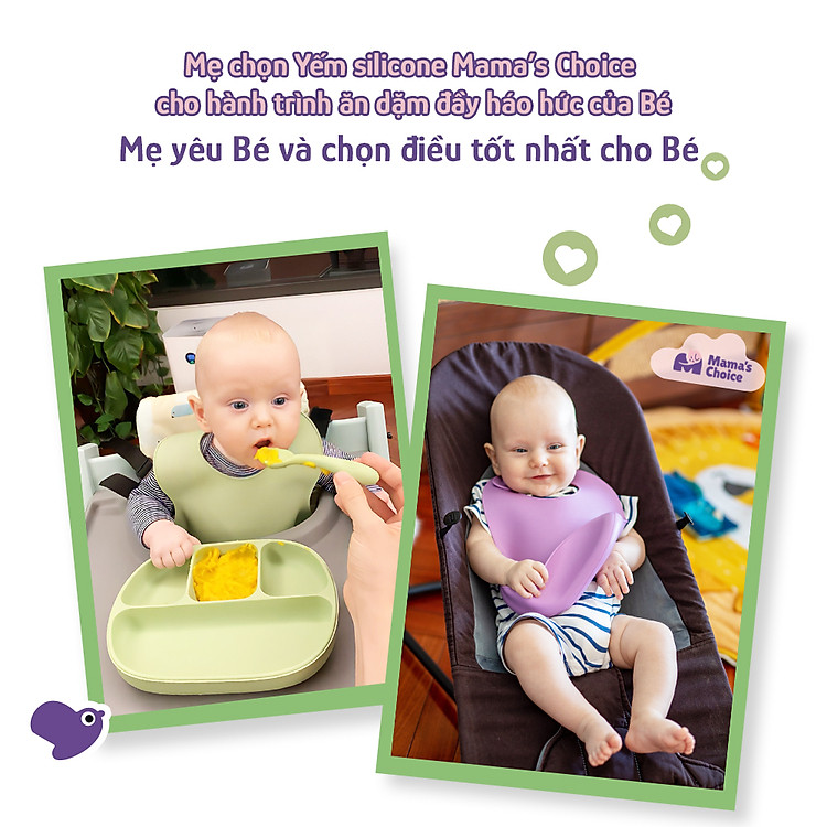 Yếm Ăn Dặm Silicone Mama's Choice Cao Cấp Chính hãng Giá tốt - Hình ảnh 3