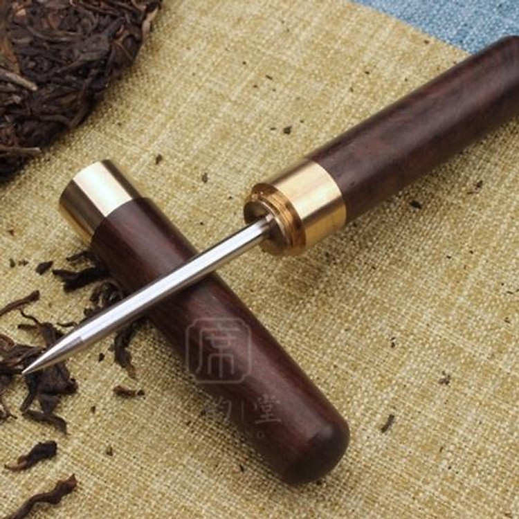 Dao tách trà phổ nhĩ lưỡi thép cán gỗ mun