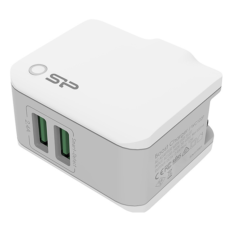 Adapter Sạc Boost Charger WC102P 2 Cổng USB Silicon Power - Hàng Chính Hãng
