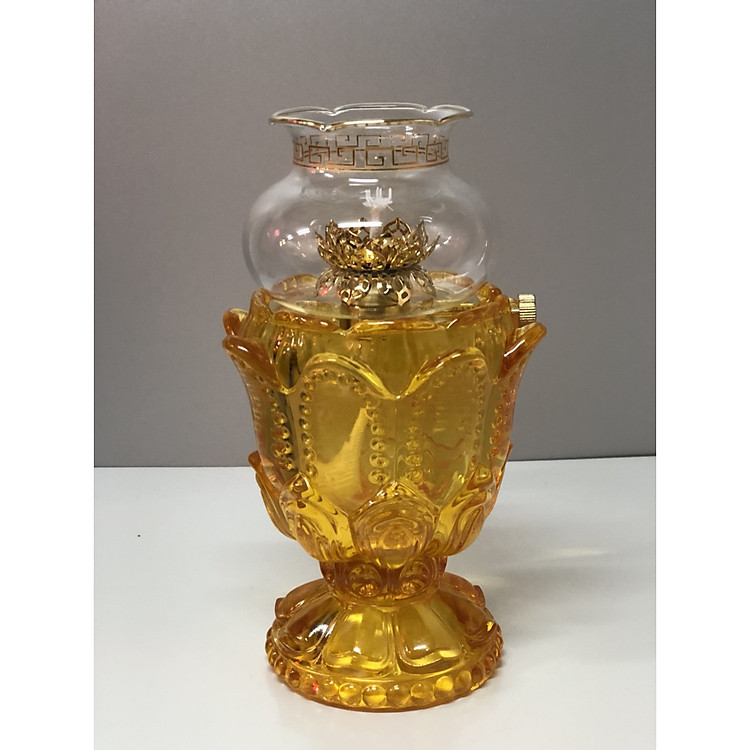 Đèn thờ đốt bằng dầu - thuỷ tinh cao cấp - cao 21cm