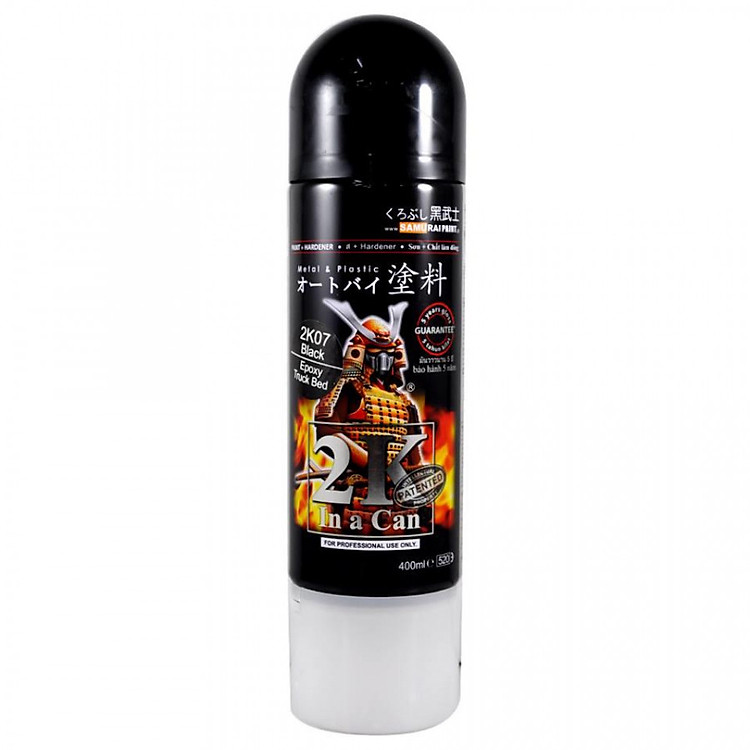 Chai sơn xịt Samurai Kurobushi 2K01A phủ bóng màu trong mờ 400ml