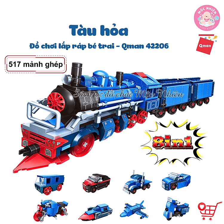 Tìm mua tại Avakids: Tàu hỏa hơi nước Qman 42206 - Ngập tràn khuyến mãi