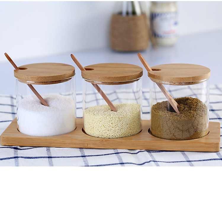 Hộp Đựng Gia Vị Thủy Tinh Sang Trọng, Giá Rẻ, Bền, Đẹp, Tiện Lợi Blackinner (Combo 03 Hộp) - Hàng Chính Hãng