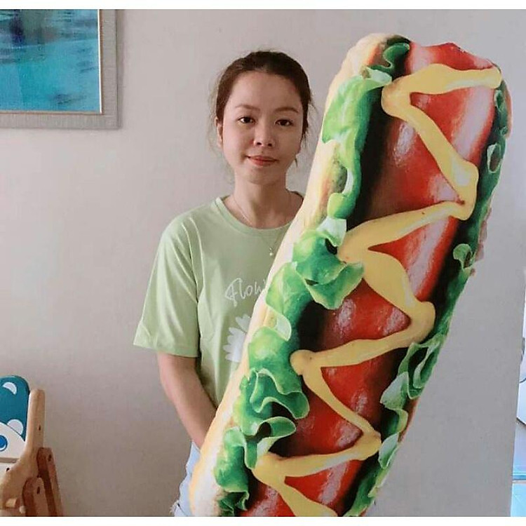 gối ôm 3d bánh mì xúc xích 90cm ( to )