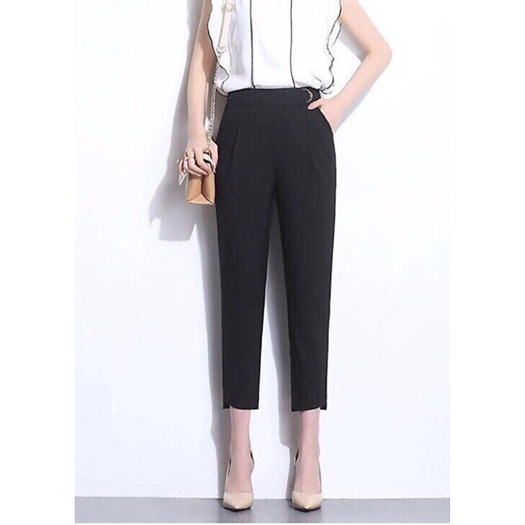 Quần Baggy công sở đai lệch khuyên chữ D