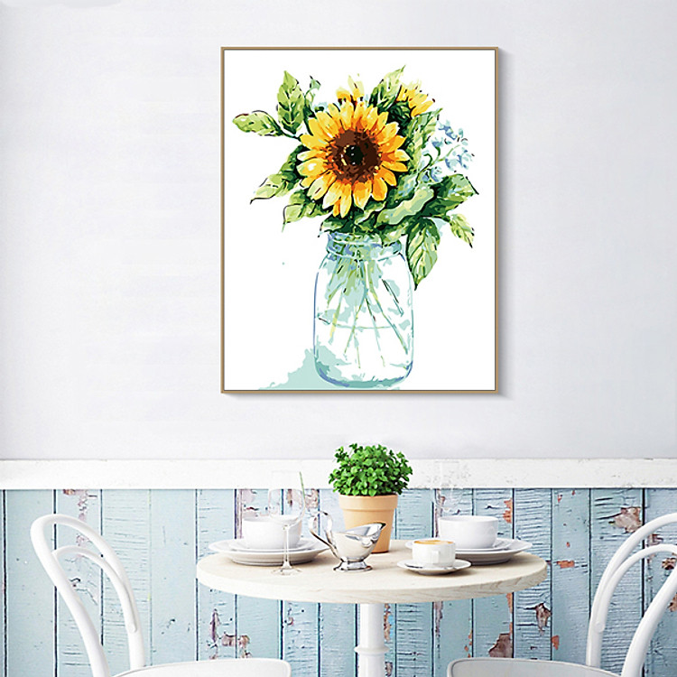 Tranh sơn dầu số hóa hoa hướng dương 77