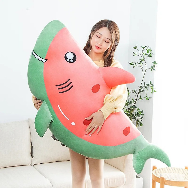 Cá mập dưa hấu nhồi bông cute 40-85cm Chính hãng Ưu đãi - Hình ảnh 4