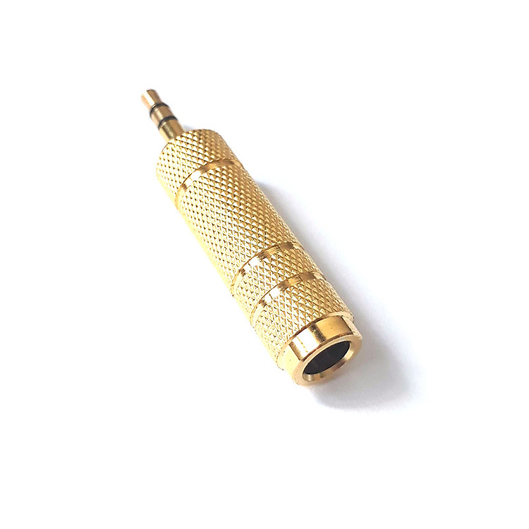Giắt chuyển audio từ 3.5mm ra 6.5mm dùng cho người chơi guitar điện hoặc guitar có EQ mà chưa có ampli - dùng tạm thời loa vi tính để kết nối - Giắc đực 3.5mm - giắc cái 6.5mm