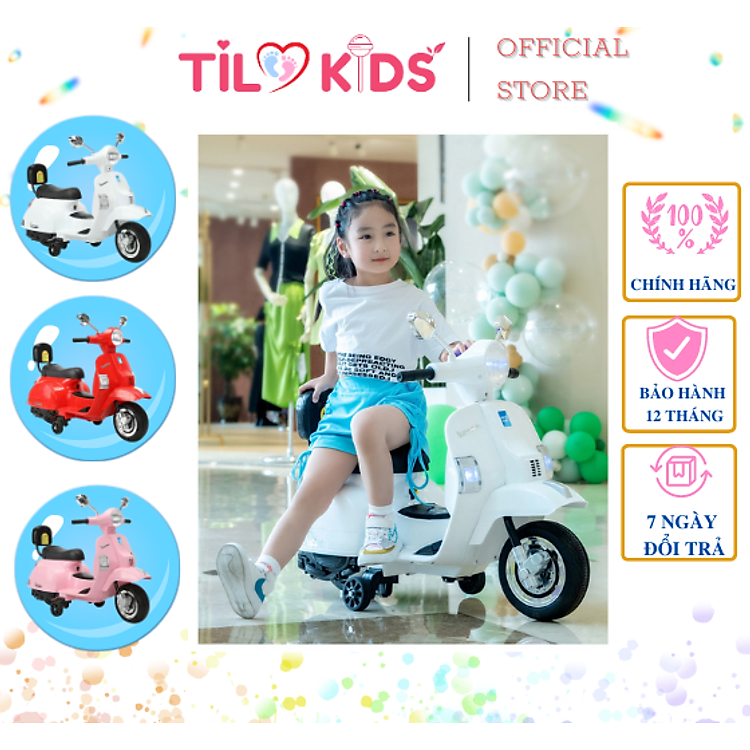 Xe máy điện Vespa TILO KIDS hồng Chính hãng Giá rẻ