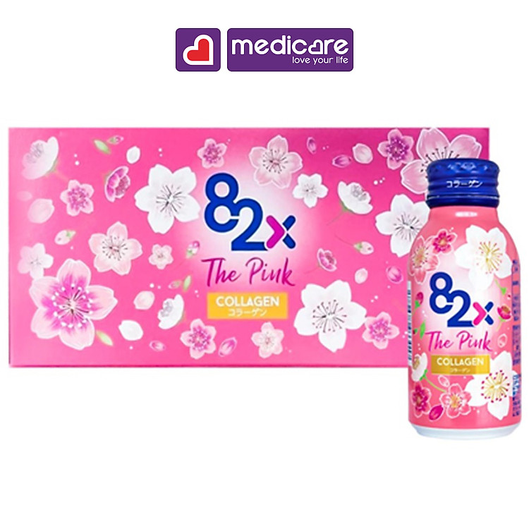 The Pink 82X Collagen 1000mg Hỗ Trợ Làm Đẹp Da Hộp 10 lọ 100ml