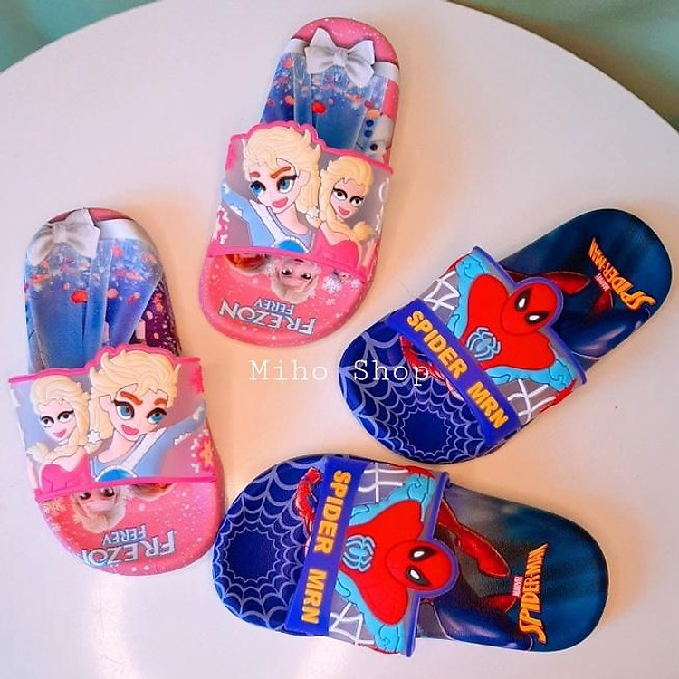Dép Xịn Công Chúa Elsa Và Siêu Nhân Nhện Cho Bé Mihoshop