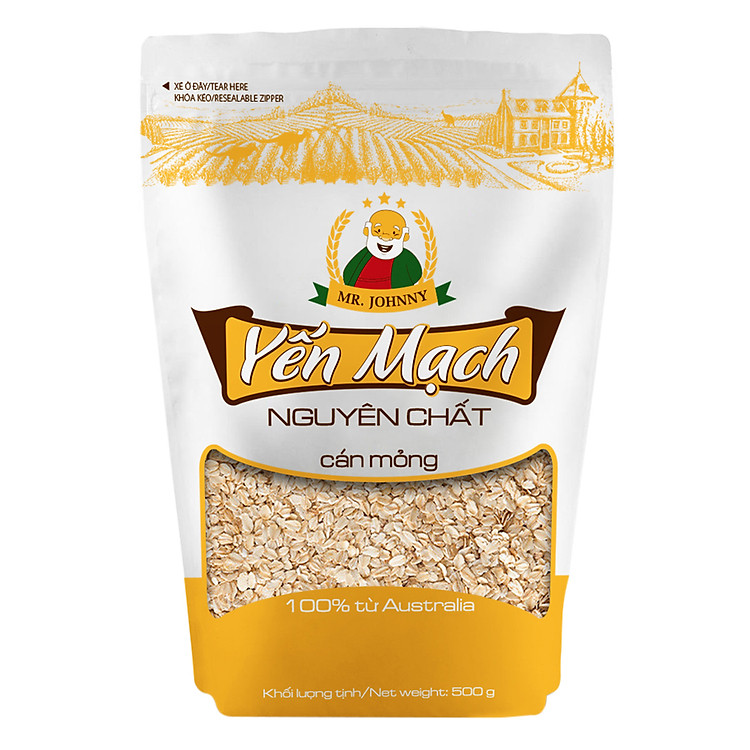 Yến Mạch Cán Mỏng (Rolled Oats) Mr Johnny (500g)