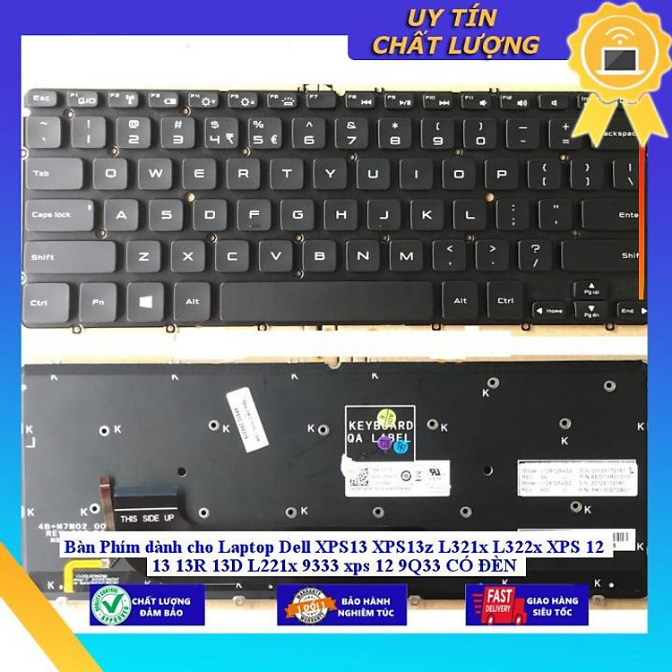 Bàn Phím dùng cho Laptop Dell XPS13 XPS13z L321x L322x XPS 12 13 13R 13D L221x 9333 xps 12 9Q33 CÓ ĐÈN - Hàng Nhập Khẩu New Seal
