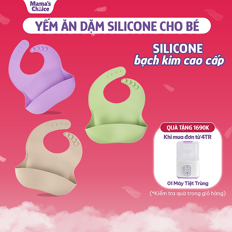 Tìm mua tại Avakids:Yếm Ăn Dặm Silicone Mama's Choice Cao Cấp, tràn ngập Khuyến mãi, Ưu đãi