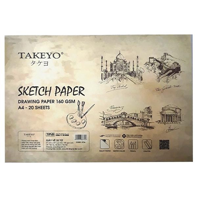 Giấy Vẽ A4 Takeyo (20 tờ) - Ảnh 2