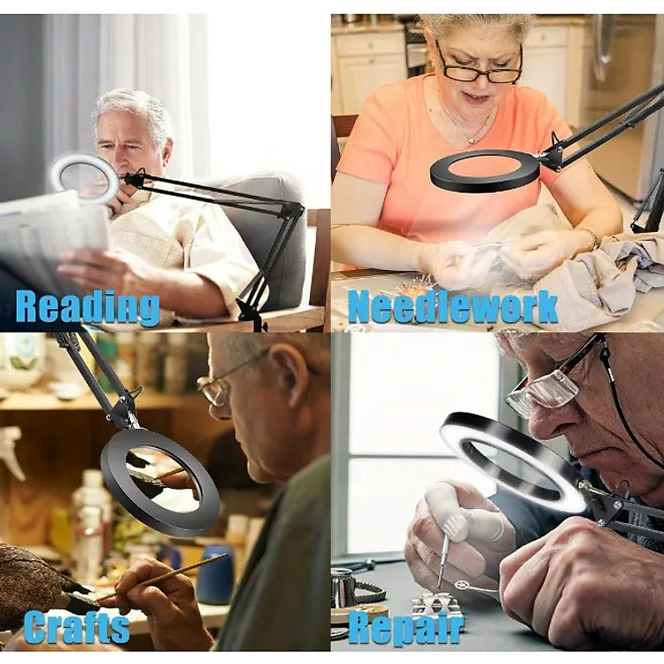 Kính lúp gắn bàn có đèn TERINO DE-5XB (phóng đại 5X) - Ảnh 4