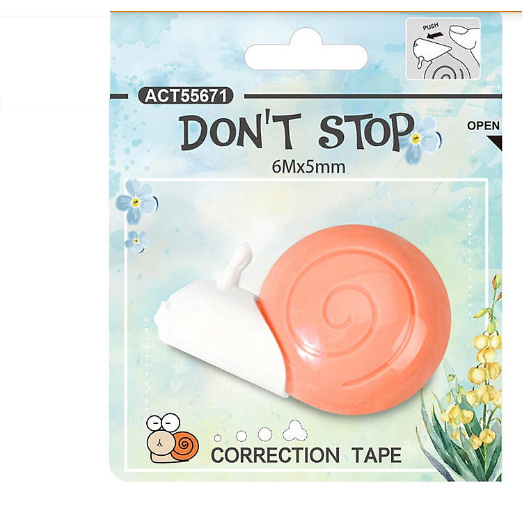 Bút xóa kéo hình Ốc Sên 6m*5mm (Cam)