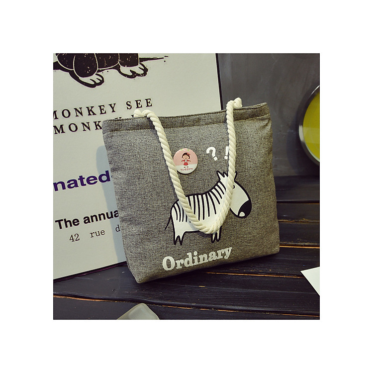 Túi Tote Túi Vải Nữ Túi Đeo Chéo Hàn Quốc Dây Dù Loại Lớn - Con Lừa
