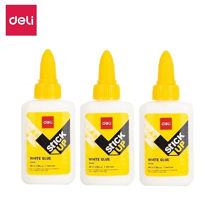 Set 3 lọ keo sữa Deli 39445 / 39446 dán giấy, tranh. Keo sữa làm thủ công an toàn