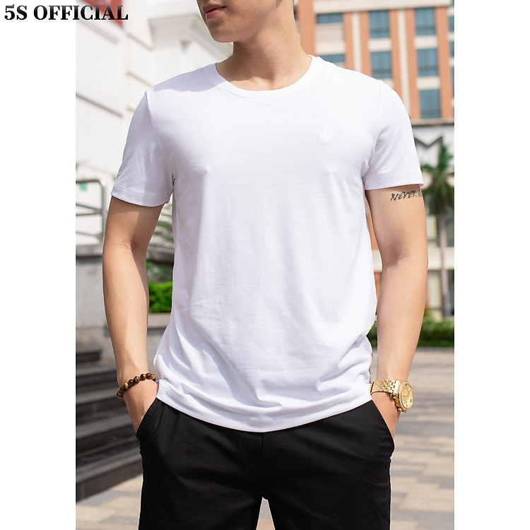 Áo Thun Nam 5S Cổ Tròn (ATSS199) Cao Cấp Trẻ Trung, Thoáng Mát N1
