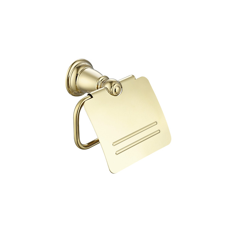 Lô giấy có nắp che, màu polish brass, hiệu Moen, chất liệu Đồng, kích thước 150x138x81mm