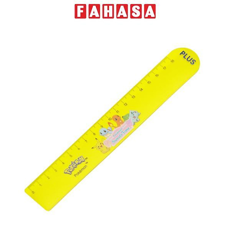 Thước Nhựa 18 cm Pokemon Plus 900-V062 (Màu Vàng)