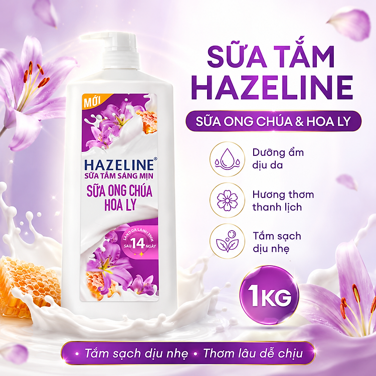 Sữa Tắm Hazeline Dạng Chai Vòi Nhấn Hương Thơm Dễ Chịu Cho Nữ – 1kg