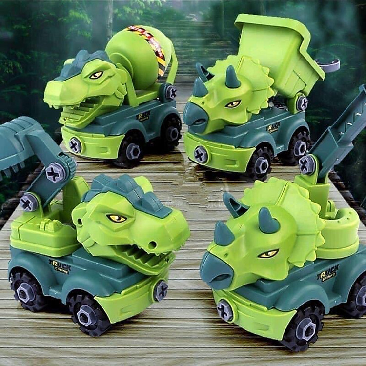 Bộ Lắp Ráp 4 Xe Khủng Long Chính hãng Tiết kiệm