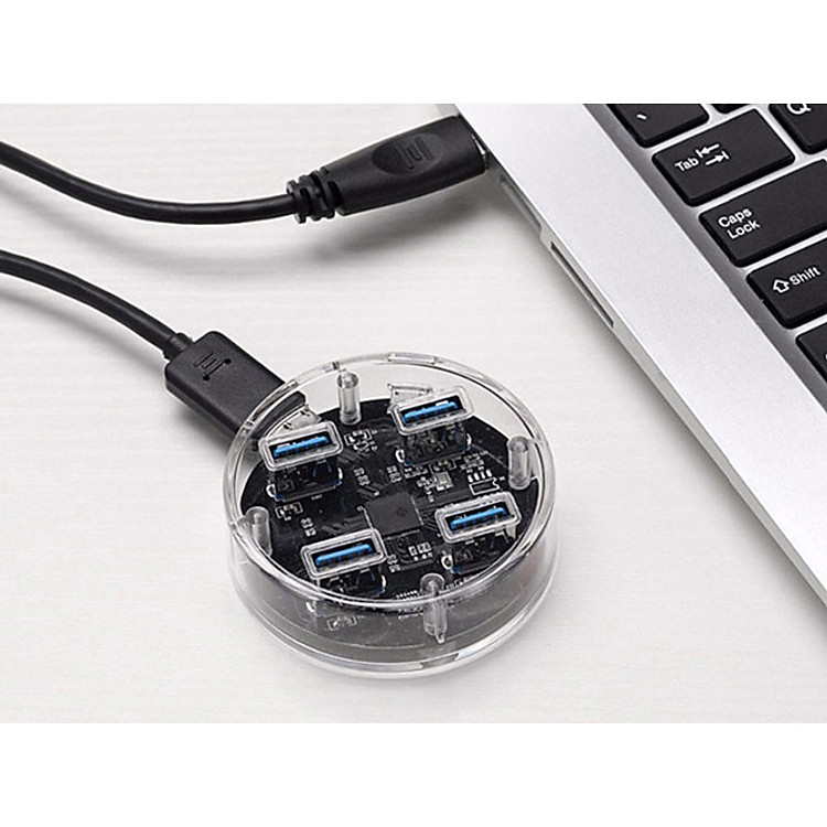 Bộ chia 4 cổng USB 3.0 hình tròn trong suốt